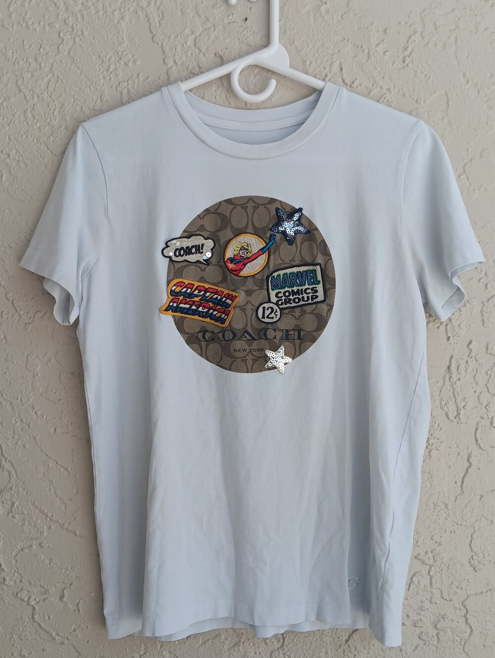 Coach × Marvel Comic T-Shirt Limited Edition Patches Signatures Men's Size Small